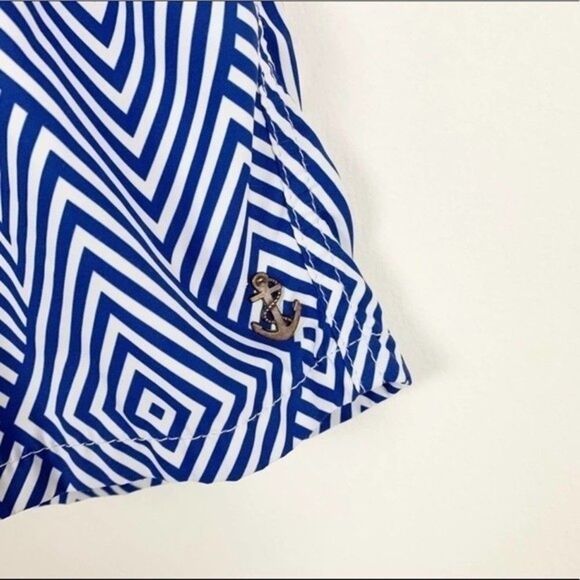 Retromarine‎ New York Boys Size Medium Geometric Blue Boys Swim Trunks with Mesh - Picture 5 of 14